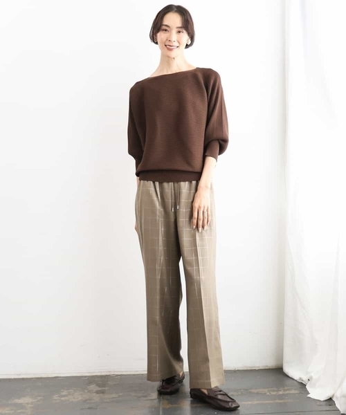 MICHEL KLEIN（ミッシェル・クラン）の「［定番人気］ホールガーメント(R)ドルマンスリーブニット（ニット/セーター・レディース・パープル/オレンジ/ブルー/ブラウン・38）」の5枚目の写真