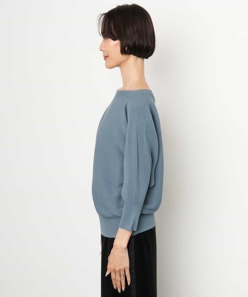 MICHEL KLEIN（ミッシェル・クラン）の「［定番人気］ホールガーメント(R)ドルマンスリーブニット（ニット/セーター・レディース・パープル/オレンジ/ブルー/ブラウン・38）」の7枚目の写真