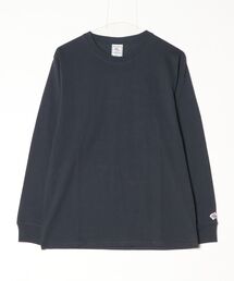 【JEMORGAN/ジェーイーモーガン】 16/-OE天竺 クルーネック ロングスリーブTシャツ / ワンポイントワッペン