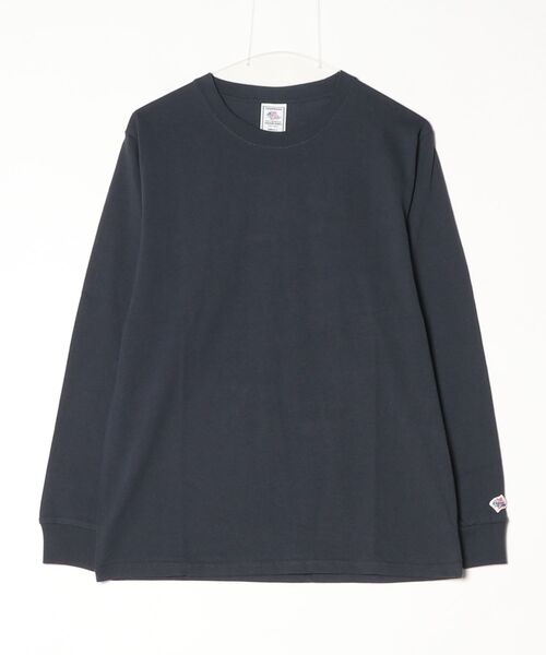 ALWAYS GOOD TIME(オルウェイズグッドタイム)の「【JEMORGAN/ジェーイーモーガン】 16/-OE天竺 クルーネック ロングスリーブTシャツ / ワンポイントワッペン(Tシャツ/カットソー・メンズ・ネイビー/オフホワイト・S/L)」の2枚目の写真