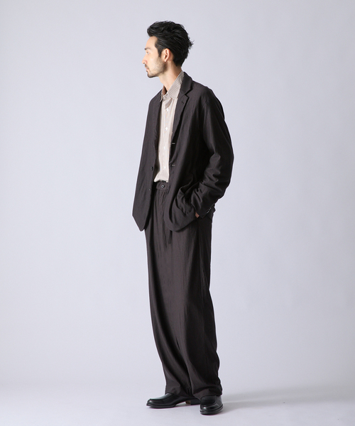 KANEMASA PHIL.(カネマサフィル)の「Kanemasa Phil. (カネマサ フィル) 別注 36G Wool Fulling パンツ(スラックス・メンズ・ブラウン/グレー・MEDIUM/LARGE)」の3枚目の写真