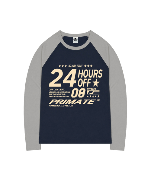PRIMATE(プライメイト)の「SHIFT オーバーサイズ ビビッド ラグラン ロングスリーブ 全4色(Tシャツ/カットソー・レディース・ネイビー/ピンク/イエロー/レッド・1/2)」の1枚目の写真