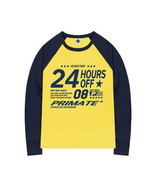 PRIMATE(プライメイト)の「SHIFT オーバーサイズ ビビッド ラグラン ロングスリーブ 全4色(Tシャツ/カットソー・レディース・ネイビー/ピンク/イエロー/レッド・1/2)」の2枚目の写真