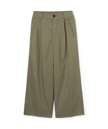 ピースダイコットンギャバジン タックワイドパンツ