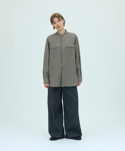GALERIE VIE(ギャルリー ヴィー)の「ピースダイコットンギャバジン タックワイドパンツ(その他パンツ・レディース・チャコールグレー/ベージュ/カーキ・36/34/32)」の5枚目の写真