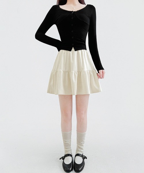 Miniministore(ミニミニストア)の「コーデュロイミニスカート 韓国風スカート(スカート・レディース・ブラック/ブラウン/アイボリー・XL/M/L)」の9枚目の写真