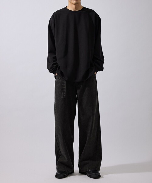 le cercle ADAM ET ROPE'(ルセルクルアダムエロペ)の「ベルト付きデニムワイドパンツ(その他パンツ・メンズ・ブラック/ダークブラウン/ベージュ・LL/M/L)」の15枚目の写真