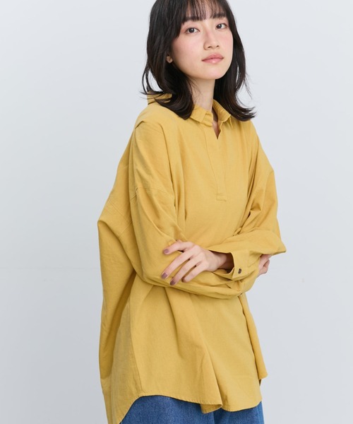 Samansa Mos2(サマンサ モスモス)の「後ろスキッパーチュニック(チュニック・レディース・マスタード/ハウンドトゥース/ベージュ/グリーン・F)」の3枚目の写真