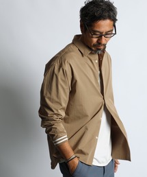 The DUFFER of ST.GEORGE（ザダファーオブセントジョージ）の「WATER REPELLENT SHORT COLLAR RIBBED SHIRT：撥水加工 ショートカラー リブ袖 長袖シャツ（シャツ/ブラウス）」