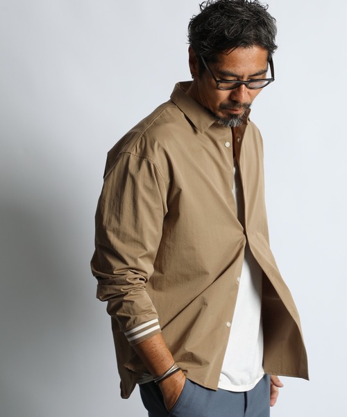 WATER REPELLENT SHORT COLLAR RIBBED SHIRT：撥水加工 ショートカラー