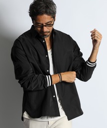 WATER REPELLENT SHORT COLLAR RIBBED SHIRT:撥水加工 ショートカラー リブ袖 長袖シャツ