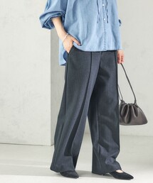 〈手洗い可能〉ウォーム サーモ ウールレット ストライプ パンツ