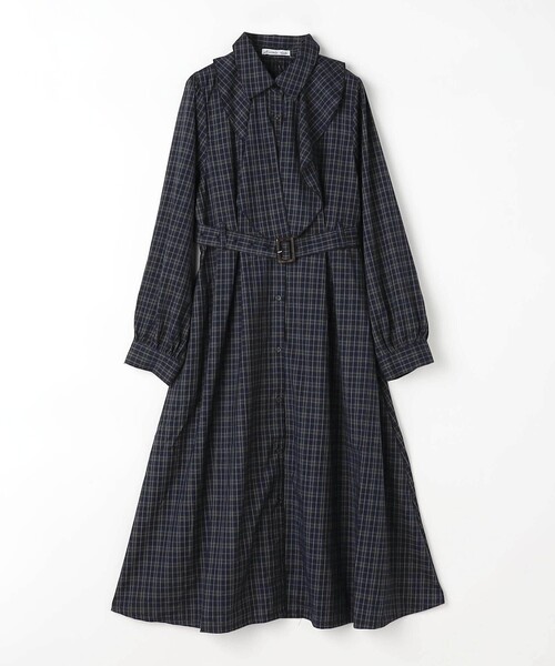 NICOLE CLUB(ニコル クラブ)の「ラッフルフリルチェックワンピース(ワンピース・レディース・ネイビー/レッド/ブラウン・M)」の10枚目の写真