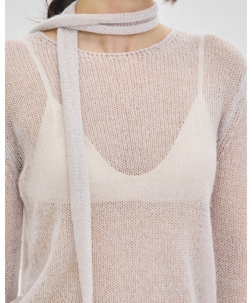 TODAYFUL（トゥデイフル）の「Mohair Tie Knit（ニット/セーター・レディース・ライトグレー/アイボリー・FREE）」の8枚目の写真