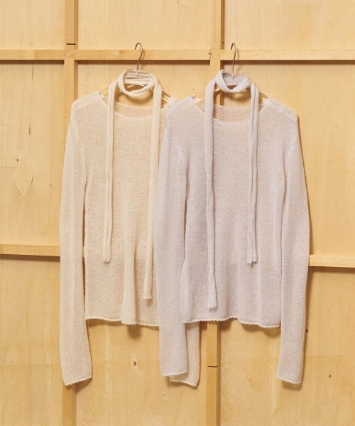 TODAYFUL（トゥデイフル）の「Mohair Tie Knit（ニット/セーター・レディース・ライトグレー/アイボリー・FREE）」の9枚目の写真