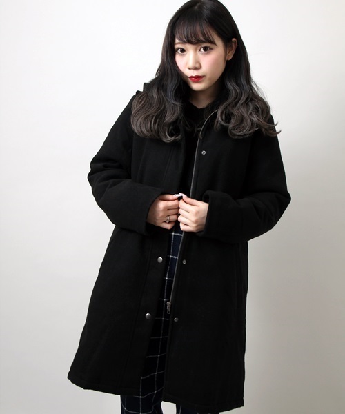 PUNYUS（プニュズ）の「フーデッドコート（ピーコート・レディース・ネイビー/ベージュ/ブラック・1/3/4/2）」の14枚目の写真