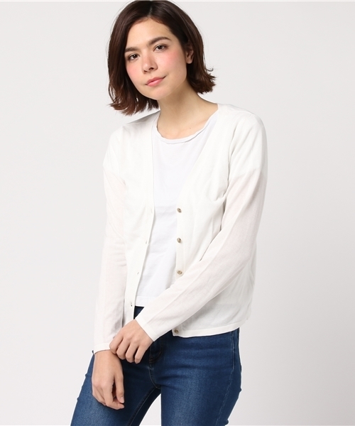 MERCURYDUO（マーキュリーデュオ）の「ＵＶカットレーヨンニットカーディガン（カーディガン/ボレロ・レディース・ブラック/ライトブルー/ラベンダー/オフホワイト・FREE）」の2枚目の写真