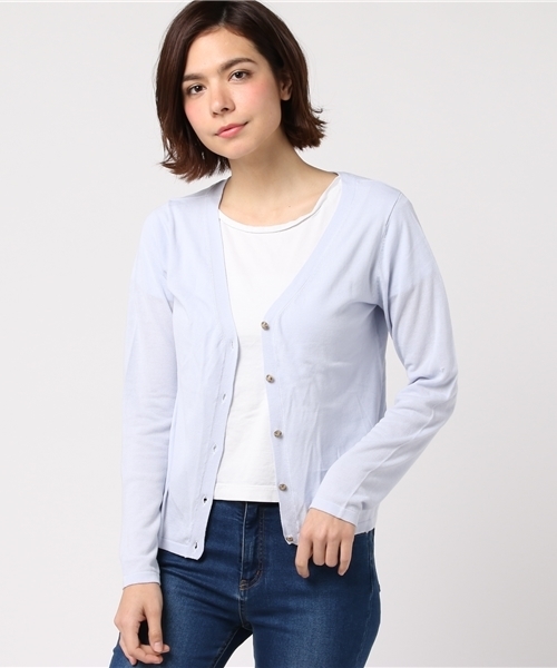 MERCURYDUO（マーキュリーデュオ）の「ＵＶカットレーヨンニットカーディガン（カーディガン/ボレロ・レディース・ブラック/ライトブルー/ラベンダー/オフホワイト・FREE）」の3枚目の写真