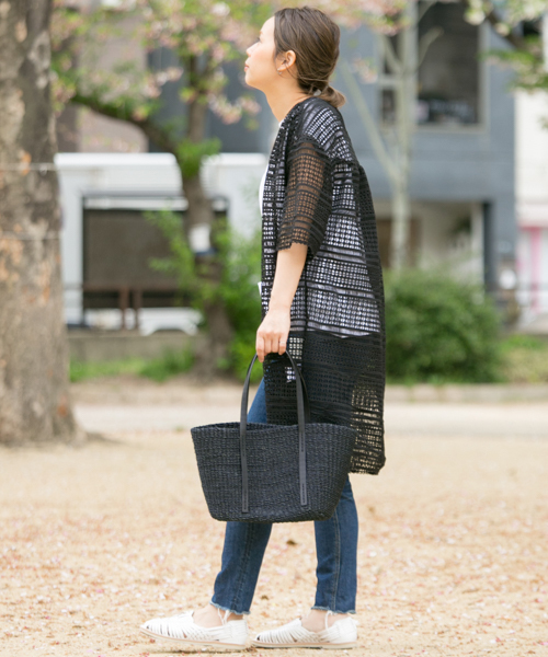 UR SELECT（ユーアールセレクト）の「トレノワールBAG（トートバッグ・レディース・ネイビー/ホワイト・FREE）」の7枚目の写真