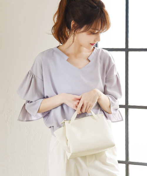 Luz Llena（ラズレナ）の「[2WAY]ボストンショルダーバッグ（ショルダーバッグ・レディース・ブラック/オフホワイト/キャメル・ﾌﾘ-）」の11枚目の写真