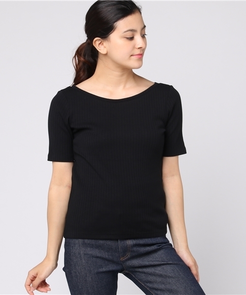 22 OCTOBRE（ヴァンドゥ－オクトーブル）の「[ウォッシャブル]リブカットソー【15000UNDER】（Tシャツ/カットソー・レディース・ナチュラル/ブラック/ホワイト・2/4）」の3枚目の写真