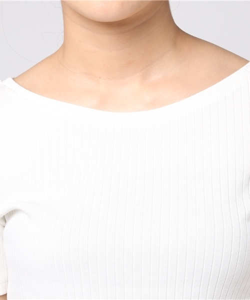 22 OCTOBRE（ヴァンドゥ－オクトーブル）の「[ウォッシャブル]リブカットソー【15000UNDER】（Tシャツ/カットソー・レディース・ナチュラル/ブラック/ホワイト・2/4）」の7枚目の写真