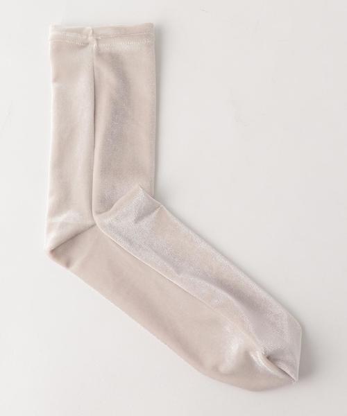 BEAUTY&YOUTH UNITED ARROWS(ビューティーアンドユースユナイテッドアローズ)の「BY ベルベットソックス ◆(ソックス/靴下・レディース・オフホワイト/ブラック/ピンク・FREE)」の2枚目の写真