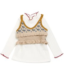 apres les cours | ニットビスチェ付きTシャツ(Tシャツ/カットソー)