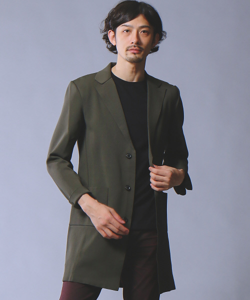 5351 POUR LES HOMMES（ゴーサンゴーイチプールオム）の「ニットチェスターフィールド（チェスターコート・メンズ・ブラック/カーキ・44/46/48/50）」の2枚目の写真