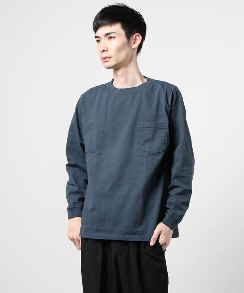 Goodwear(Since1983)（グッドウェア）の「GOODWEAR / グッドウェア　ロングスリーブポケットTEE / ロンT（Tシャツ/カットソー・メンズ・ホワイト/ブラック/グレー/オリーブ/ネイビー/ナチュラル/グレー系その他2/ブラック系その他2/ブラウン/パープル/ライトグレー/ライトブラウン/ベージュ/グリーン/グリーン系その他/イエロー/チャコールグレー/ダークブラウン・L/M/XL/LL）」の4枚目の写真