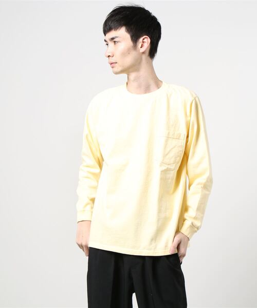 Goodwear(Since1983)（グッドウェア）の「GOODWEAR / グッドウェア　ロングスリーブポケットTEE / ロンT（Tシャツ/カットソー・メンズ・ホワイト/ブラック/グレー/オリーブ/ネイビー/ナチュラル/グレー系その他2/ブラック系その他2/ブラウン/パープル/ライトグレー/ライトブラウン/ベージュ/グリーン/グリーン系その他/イエロー/チャコールグレー/ダークブラウン・L/M/XL/LL）」の18枚目の写真
