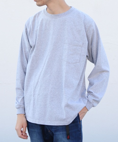 Goodwear(Since1983)（グッドウェア）の「GOODWEAR / グッドウェア　ロングスリーブポケットTEE / ロンT（Tシャツ/カットソー・メンズ・ホワイト/ブラック/グレー/オリーブ/ネイビー/ナチュラル/グレー系その他2/ブラック系その他2/ブラウン/パープル/ライトグレー/ライトブラウン/ベージュ/グリーン/グリーン系その他/イエロー/チャコールグレー/ダークブラウン・L/M/XL/LL）」の6枚目の写真