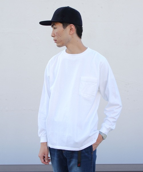 Goodwear(Since1983)（グッドウェア）の「GOODWEAR / グッドウェア　ロングスリーブポケットTEE / ロンT（Tシャツ/カットソー・メンズ・ホワイト/ブラック/グレー/オリーブ/ネイビー/ナチュラル/グレー系その他2/ブラック系その他2/ブラウン/パープル/ライトグレー/ライトブラウン/ベージュ/グリーン/グリーン系その他/イエロー/チャコールグレー/ダークブラウン・L/M/XL/LL）」の19枚目の写真