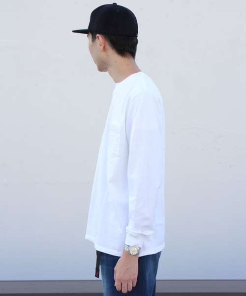 Goodwear(Since1983)（グッドウェア）の「GOODWEAR / グッドウェア　ロングスリーブポケットTEE / ロンT（Tシャツ/カットソー・メンズ・ホワイト/ブラック/グレー/オリーブ/ネイビー/ナチュラル/グレー系その他2/ブラック系その他2/ブラウン/パープル/ライトグレー/ライトブラウン/ベージュ/グリーン/グリーン系その他/イエロー/チャコールグレー/ダークブラウン・L/M/XL/LL）」の20枚目の写真