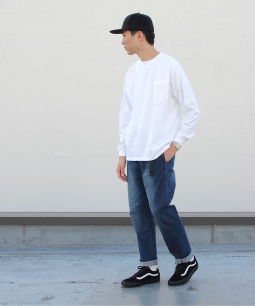 Goodwear(Since1983)（グッドウェア）の「GOODWEAR / グッドウェア　ロングスリーブポケットTEE / ロンT（Tシャツ/カットソー・メンズ・ホワイト/ブラック/グレー/オリーブ/ネイビー/ナチュラル/グレー系その他2/ブラック系その他2/ブラウン/パープル/ライトグレー/ライトブラウン/ベージュ/グリーン/グリーン系その他/イエロー/チャコールグレー/ダークブラウン・L/M/XL/LL）」の22枚目の写真