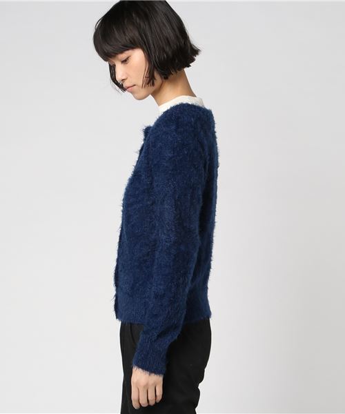 KOBE LETTUCE（コウベレタス）の「着回し力あがるフェミニンアイテム！前後着られる2WAY！パールボタンシャギーニットトップスカーディガン/レディースセーター[C2957]神戸レタス（カーディガン/ボレロ・レディース・ベージュ/ネイビー/グレー/ピンク系その他・FREE）」の6枚目の写真