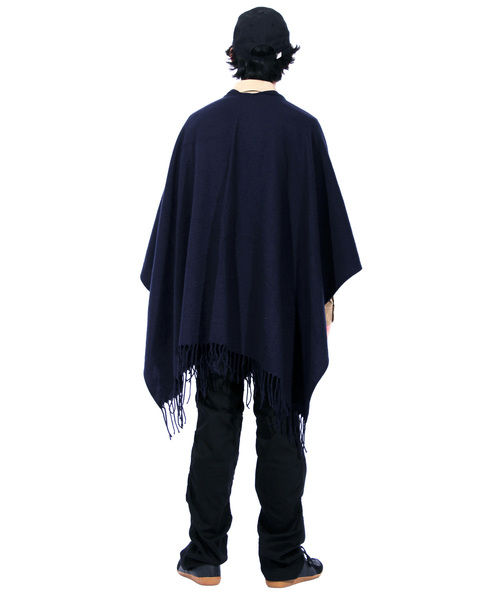 ８(eight)（エイト）の「無地 ポンチョ 大判 マフラー（ポンチョ・メンズ・ブラック/グレー/ブラウン/ネイビー・FREE）」の14枚目の写真