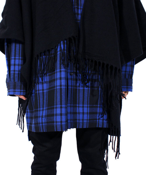 ８(eight)（エイト）の「無地 ポンチョ 大判 マフラー（ポンチョ・メンズ・ブラック/グレー/ブラウン/ネイビー・FREE）」の15枚目の写真