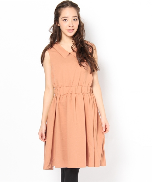 Kastane（カスタネ）の「衿付バックシャンOP（ワンピース・レディース・グリーン/ピンク/ダークブルー/ブラック・FREE）」の4枚目の写真