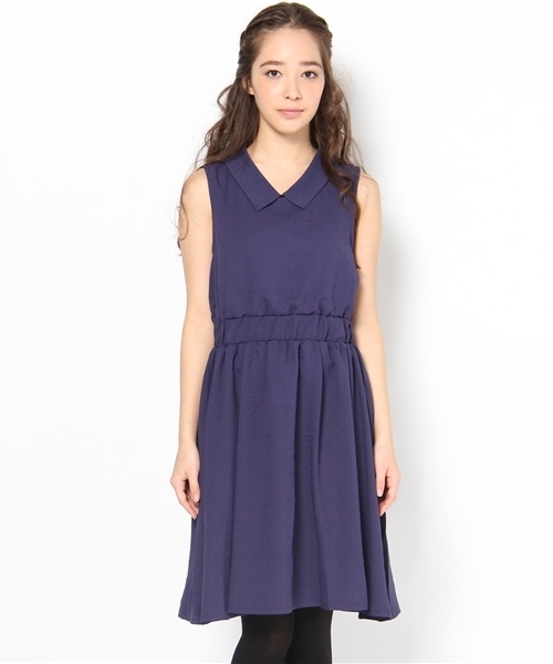 Kastane（カスタネ）の「衿付バックシャンOP（ワンピース・レディース・グリーン/ピンク/ダークブルー/ブラック・FREE）」の5枚目の写真