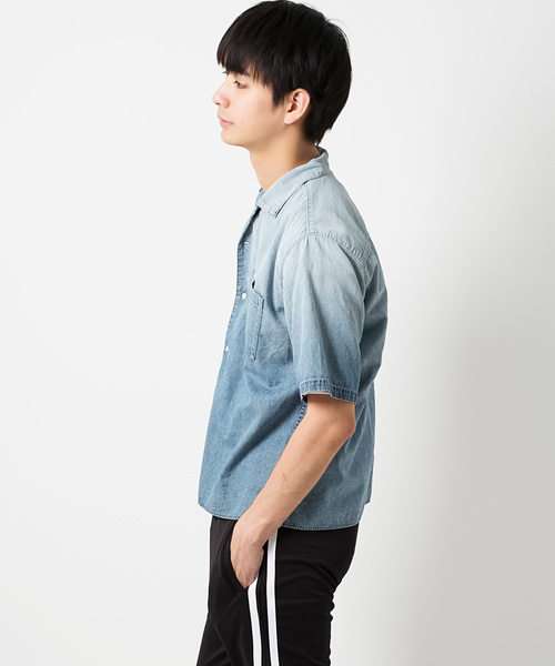 GOSTAR DE FUGA（ゴスタール ジフーガ）の「オープンカラーデニムシャツ（シャツ/ブラウス・メンズ・ライトブルー/ブルー・XL/L/M）」の4枚目の写真