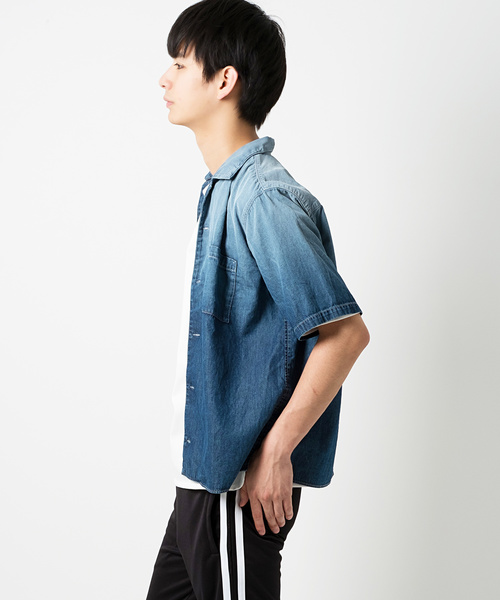 GOSTAR DE FUGA（ゴスタール ジフーガ）の「オープンカラーデニムシャツ（シャツ/ブラウス・メンズ・ライトブルー/ブルー・XL/L/M）」の7枚目の写真