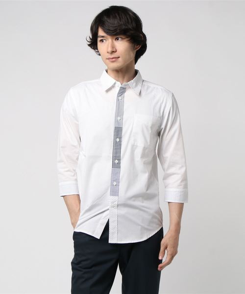 Sevendays Sunday セブンデイズサンデイ の 前立て切替7分シャツ シャツ ブラウス Wear