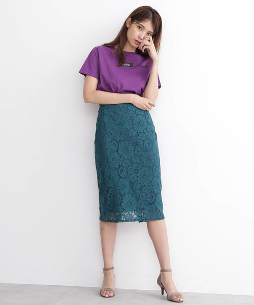 FREE'S MART（フリーズマート）の「【ヒルナンデス! 放送商品】レースペンシルスカート（スカート・レディース・ブラウン/ネイビー/グリーン・MEDIUM/SMALL）」の10枚目の写真