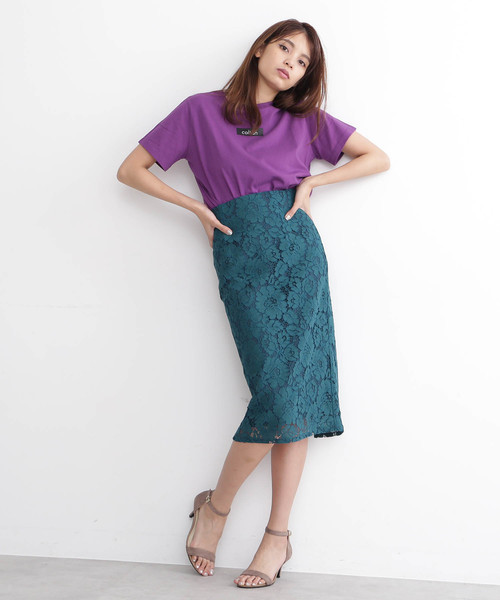 FREE'S MART（フリーズマート）の「【ヒルナンデス! 放送商品】レースペンシルスカート（スカート・レディース・ブラウン/ネイビー/グリーン・MEDIUM/SMALL）」の11枚目の写真