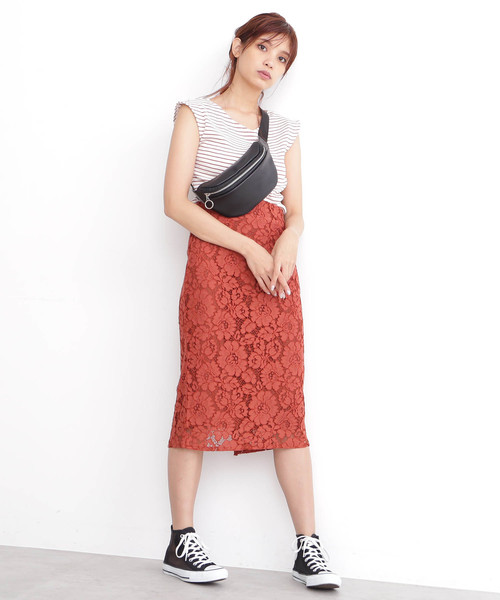 FREE'S MART（フリーズマート）の「【ヒルナンデス! 放送商品】レースペンシルスカート（スカート・レディース・ブラウン/ネイビー/グリーン・MEDIUM/SMALL）」の12枚目の写真