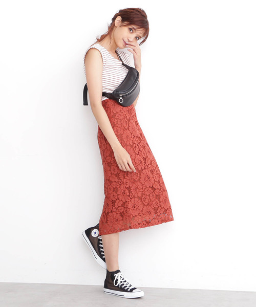 FREE'S MART（フリーズマート）の「【ヒルナンデス! 放送商品】レースペンシルスカート（スカート・レディース・ブラウン/ネイビー/グリーン・MEDIUM/SMALL）」の14枚目の写真