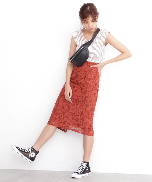 FREE'S MART（フリーズマート）の「【ヒルナンデス! 放送商品】レースペンシルスカート（スカート・レディース・ブラウン/ネイビー/グリーン・MEDIUM/SMALL）」の15枚目の写真