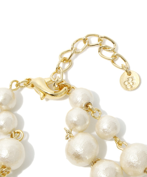 BEAMS BOY(ビームスボーイ)の「BEAMS BOY / ビジュー コットンパールブレス(ブレスレット・レディース・ホワイト・ONE SIZE)」の3枚目の写真