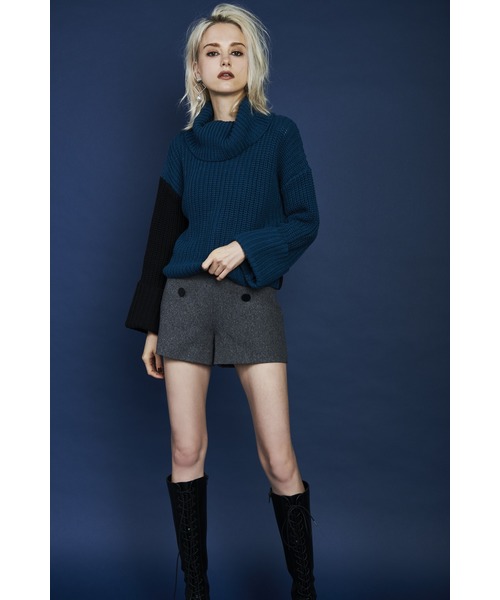 EGOIST/エゴイスト★ネット編みニットTOP(長袖)★新品 定価6.825 EGOIST（エゴイスト）の「肩開きミックスループニットTOP